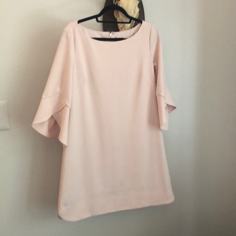 Very light pink tulip sleeve minidress